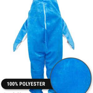 Costume Agent Left Shark Perry Live Dancing Mascot Zip Jumpsuit Halloween Cosplay (Blue)