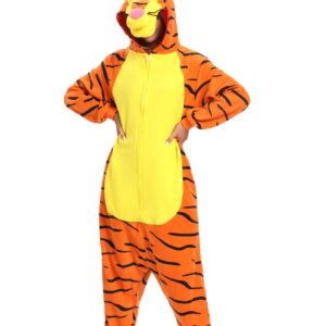 BGOKTA Halloween Animal Onesie Pajamas for Adults Stitch Costume Cosplay Homewear One Piece