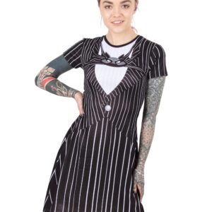 Disney Nightmare Before Christmas Dress Womens Jack Skellington Costume (X-Large) Black