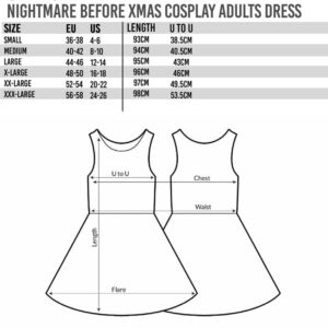 Disney Nightmare Before Christmas Dress Womens Jack Skellington Costume (X-Large) Black