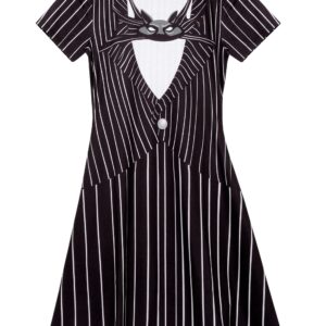 Disney Nightmare Before Christmas Dress Womens Jack Skellington Costume (X-Large) Black