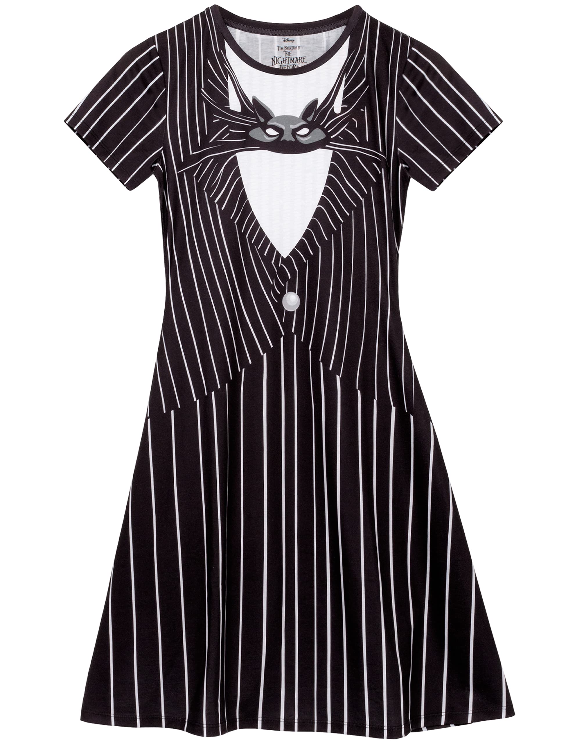 Disney Nightmare Before Christmas Dress Womens Jack Skellington Costume (X-Large) Black