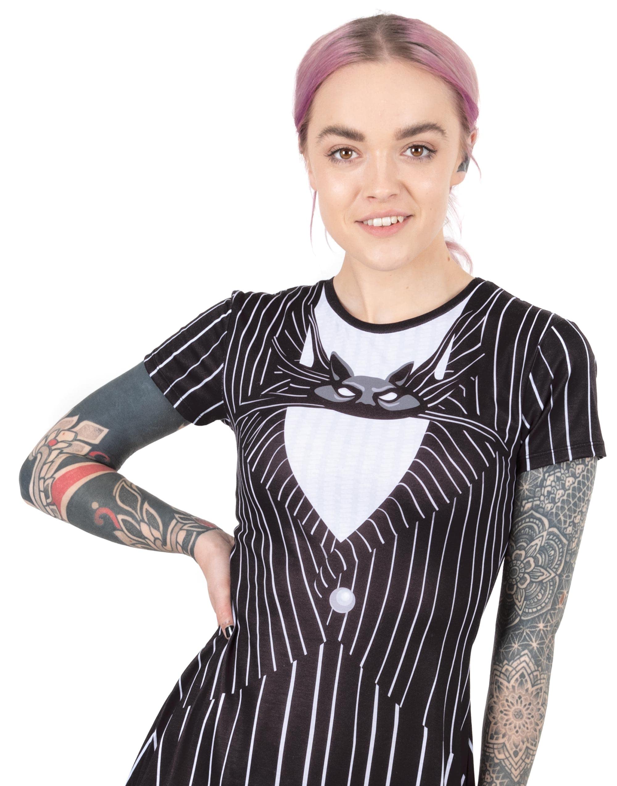 Disney Nightmare Before Christmas Dress Womens Jack Skellington Costume (X-Large) Black