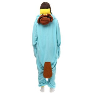 Superband Unisex Adult Perry The Platypus Onesie Halloween Christmas Costume Pajamas Sleepwear,Sky-Blue,S