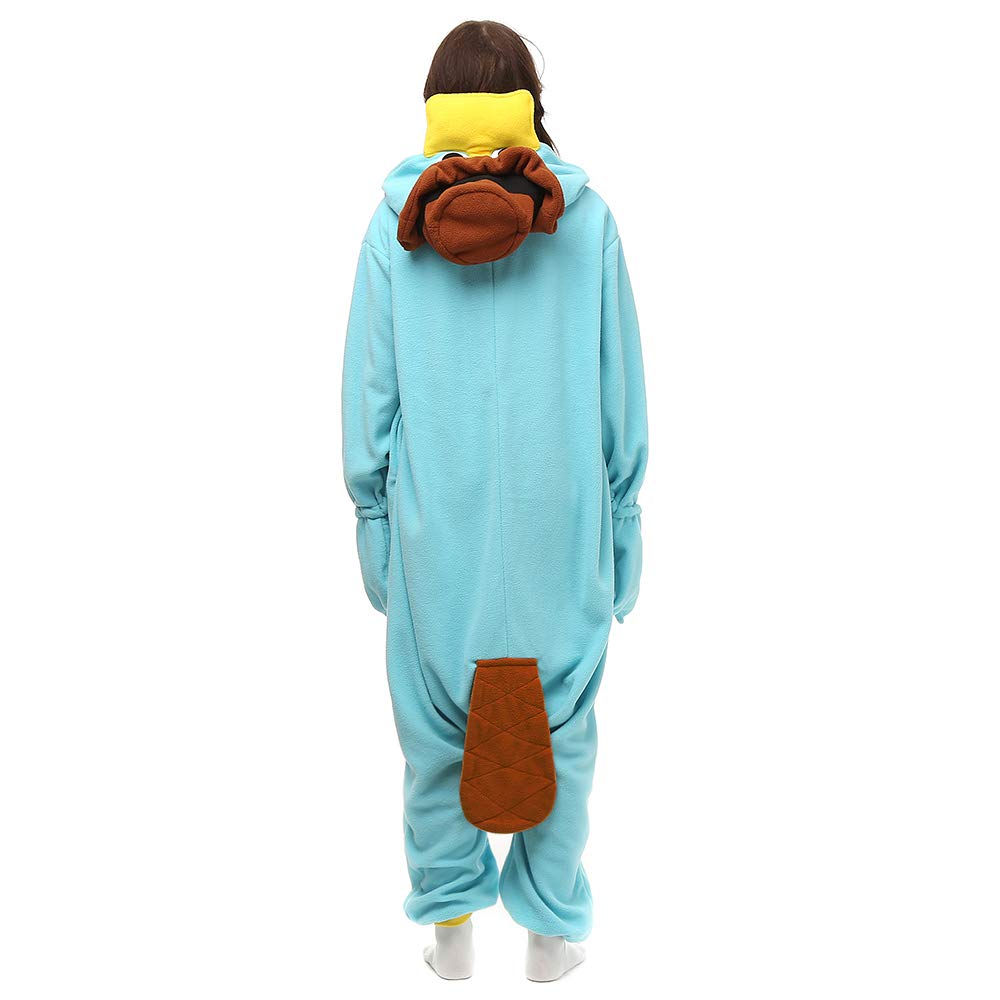 Superband Unisex Adult Perry The Platypus Onesie Halloween Christmas Costume Pajamas Sleepwear,Sky-Blue,S