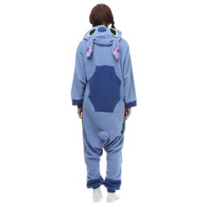 DEAGUI Adult Costume Onesie Pajamas for Women Men-Cartoon Animal Christmas Halloween Cosplay Onesies Blue S