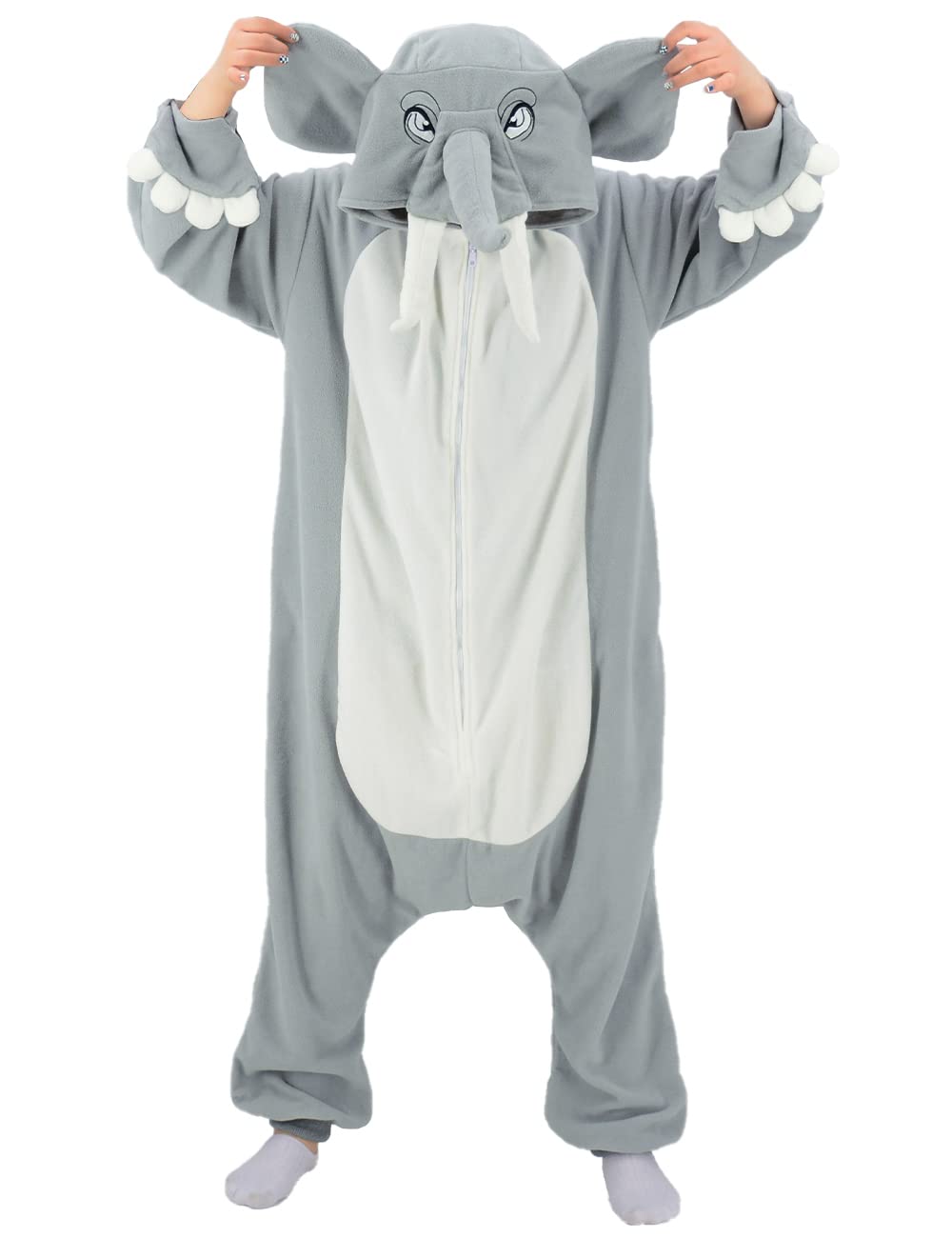 vavalad Adult Elephant Onesie Costumes One Piece Pajamas Animal Cosplay Homewear Sleepwear for Women Men