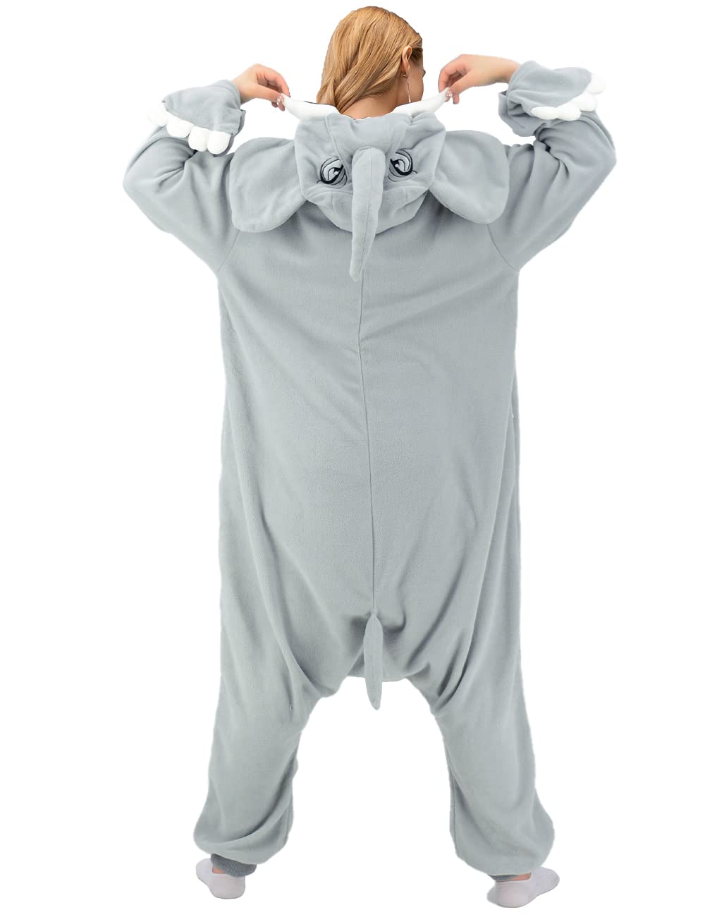 vavalad Adult Elephant Onesie Costumes One Piece Pajamas Animal Cosplay Homewear Sleepwear for Women Men