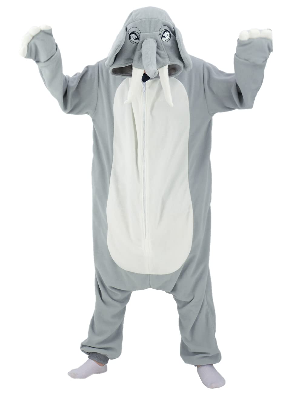 vavalad Adult Elephant Onesie Costumes One Piece Pajamas Animal Cosplay Homewear Sleepwear for Women Men