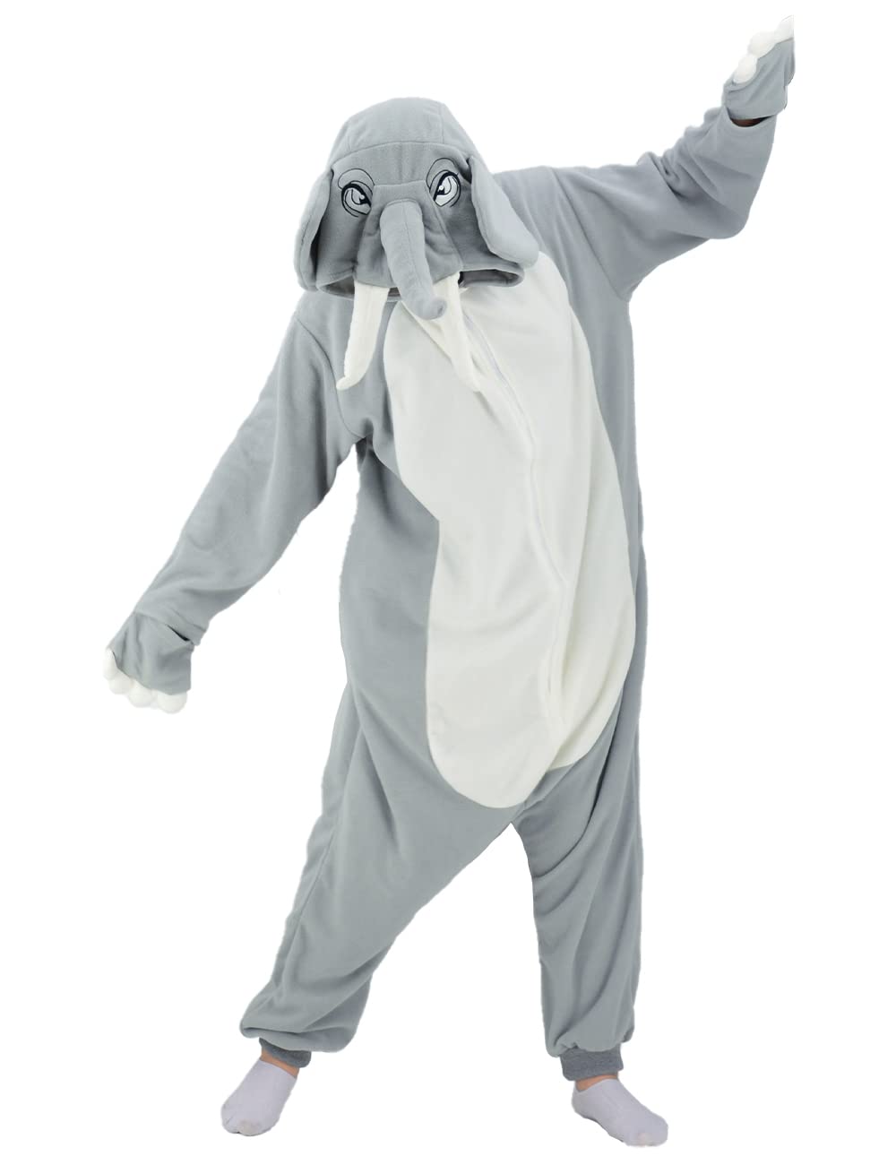 vavalad Adult Elephant Onesie Costumes One Piece Pajamas Animal Cosplay Homewear Sleepwear for Women Men