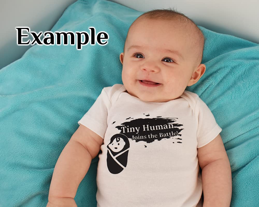 LOTR Baby Onesie - One Does Not Simply Crawl Into Mordor (3-6 Month - Black Fabric - Gold Design)