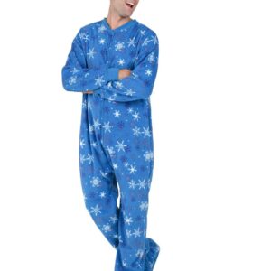 Footed Pajamas - Its A Snow Day Adult Fleece One Piece - Adult - XSmall (Fits 5'2-5'4")