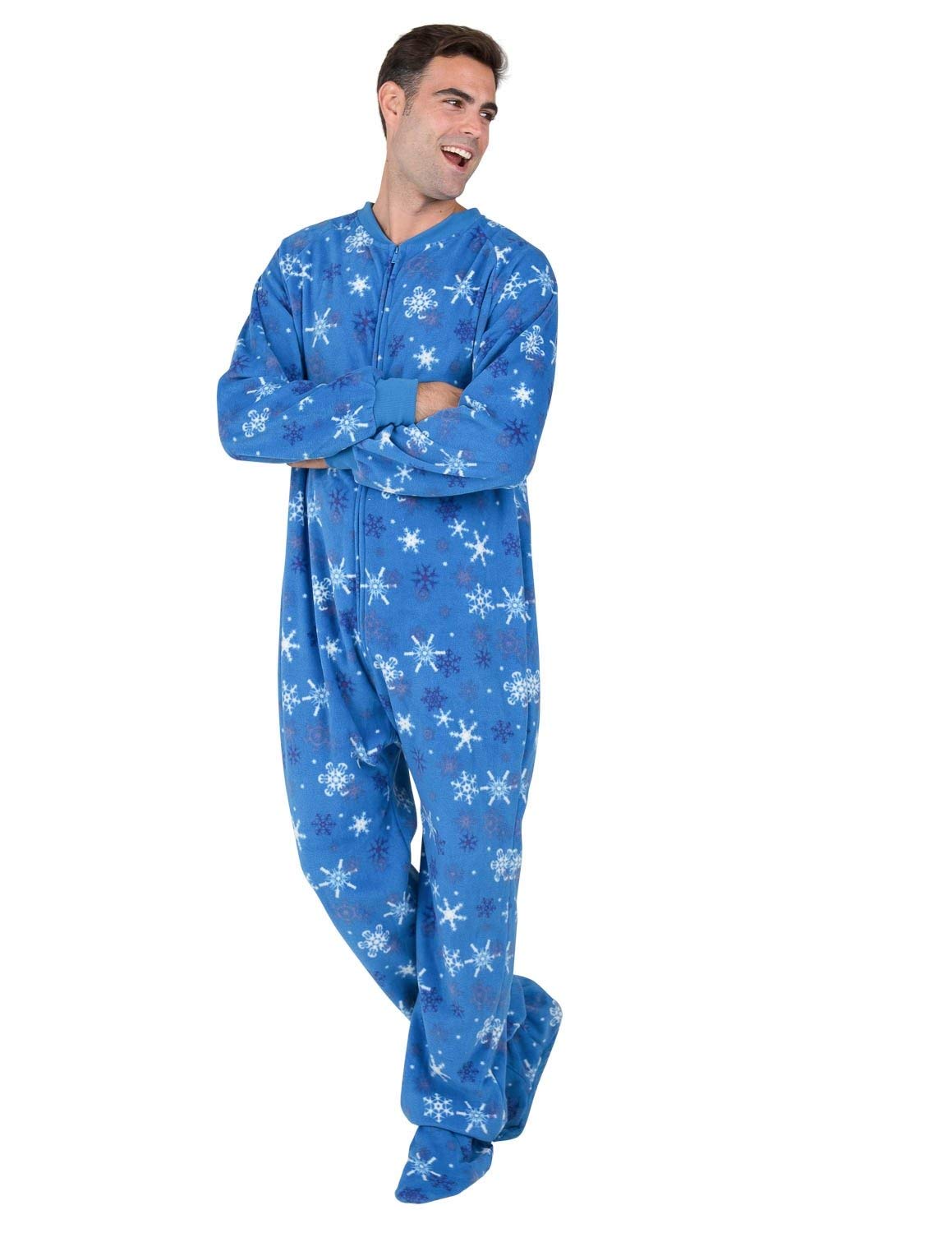 Footed Pajamas - Its A Snow Day Adult Fleece One Piece - Adult - XSmall (Fits 5'2-5'4")