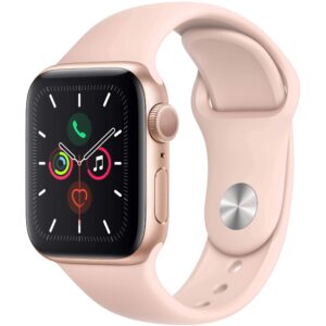 apple watch series 4 (gps, 40mm) - gold aluminum case with pink sand sport band (renewed)