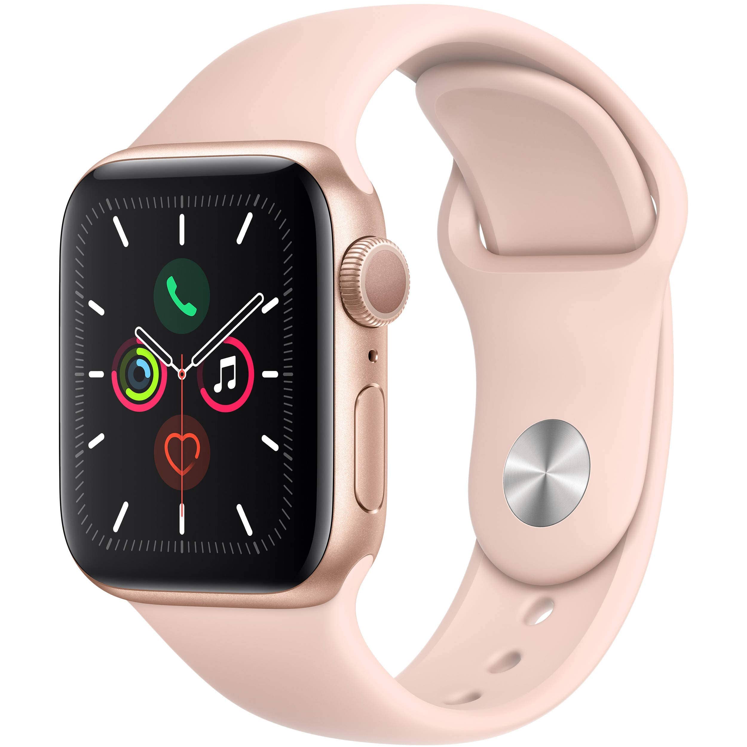 Apple Watch Series 4 (GPS, 40MM) - Gold Aluminum Case with Pink Sand Sport Band (Renewed)