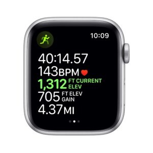 Apple Watch Series 5 (GPS, 40MM) - Silver Aluminum Case with White Sport Band (Renewed)