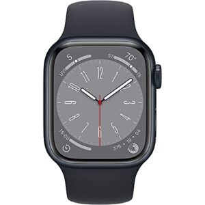 Apple Watch Series 8 [GPS, 41mm] - Midnight Aluminum Case with Midnight Sport Band, M/L (Renewed)