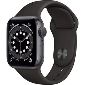 apple watch series 6 (gps + cellular, 40mm) - space gray aluminum case with black sport band (renewed)