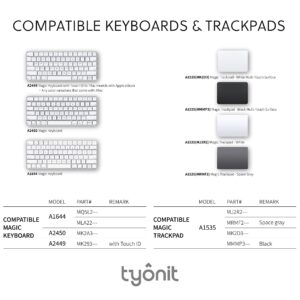 Tyonit Harmony Tray for Apple Magic Trackpad and Apple Magic Keyboard, Clean Desk Setup - Keyboard & Trackpad not Included