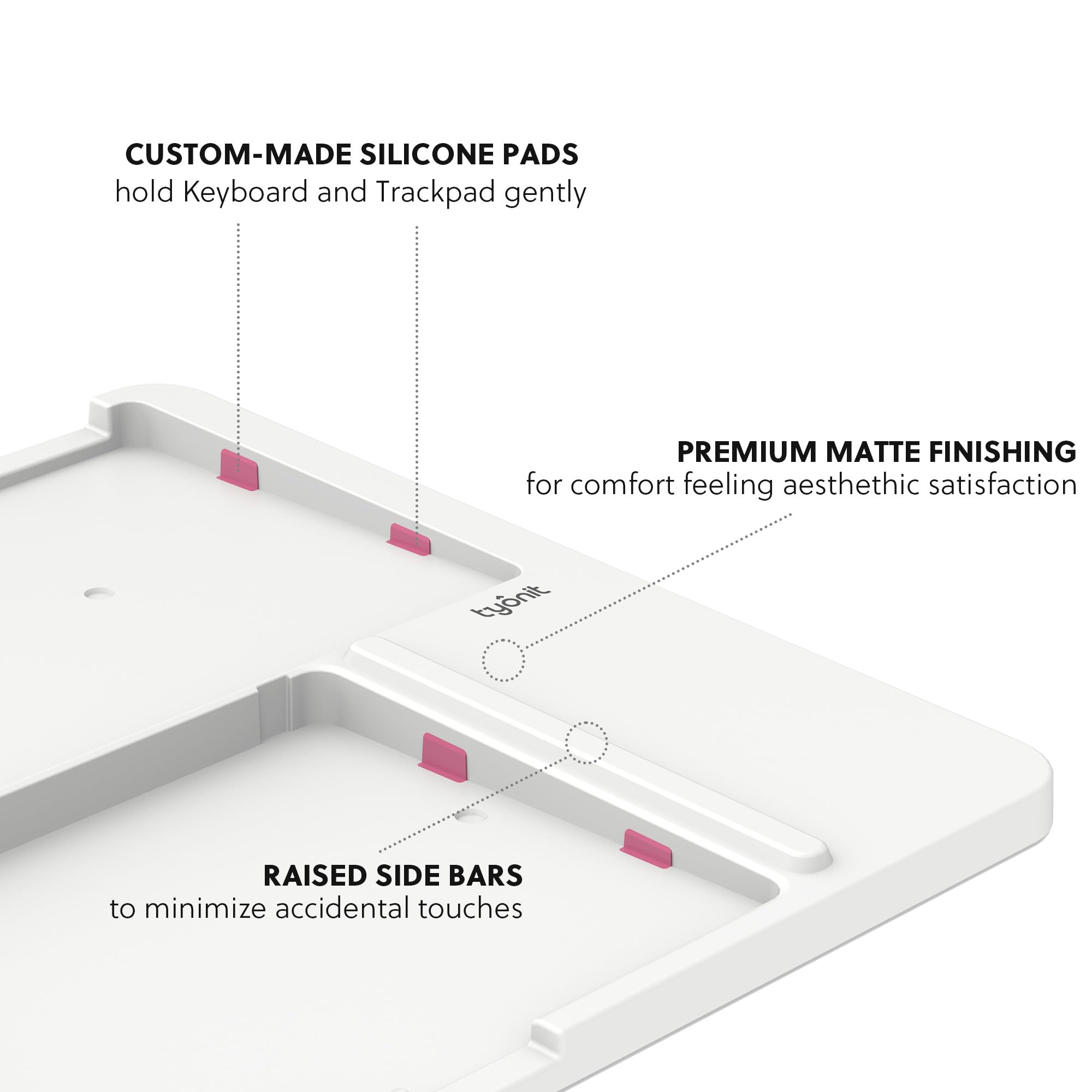Tyonit Harmony Tray for Apple Magic Trackpad and Apple Magic Keyboard, Clean Desk Setup - Keyboard & Trackpad not Included