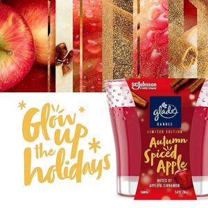 Glade Candle Jar, Air Freshener, Autumn Spiced Apple, Limited Edition Scent, 3.4 oz, 2 Count