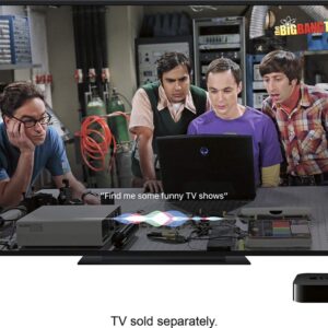 Apple TV 4K HD 32GB Streaming Media Player HDMI with Dolby Digital and Voice search by Asking the Siri Remote, Black, MQD22LL/A-32G (Renewed)