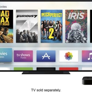 Apple TV 4K HD 32GB Streaming Media Player HDMI with Dolby Digital and Voice search by Asking the Siri Remote, Black, MQD22LL/A-32G (Renewed)