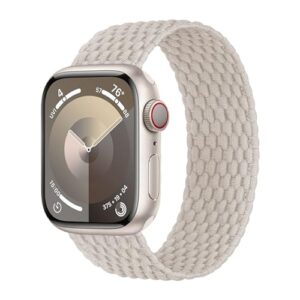 Braided Solo Loop for Apple Watch Band 40mm 41mm 38mm 44mm 45mm 42mm Ultra/2 49mm Men/Women,Stretchy Nylon Sport wristband Strap for iWatch Bands series 9/8/7/6 5/4/3/2/SE 40 44 38 42 41 45 mm