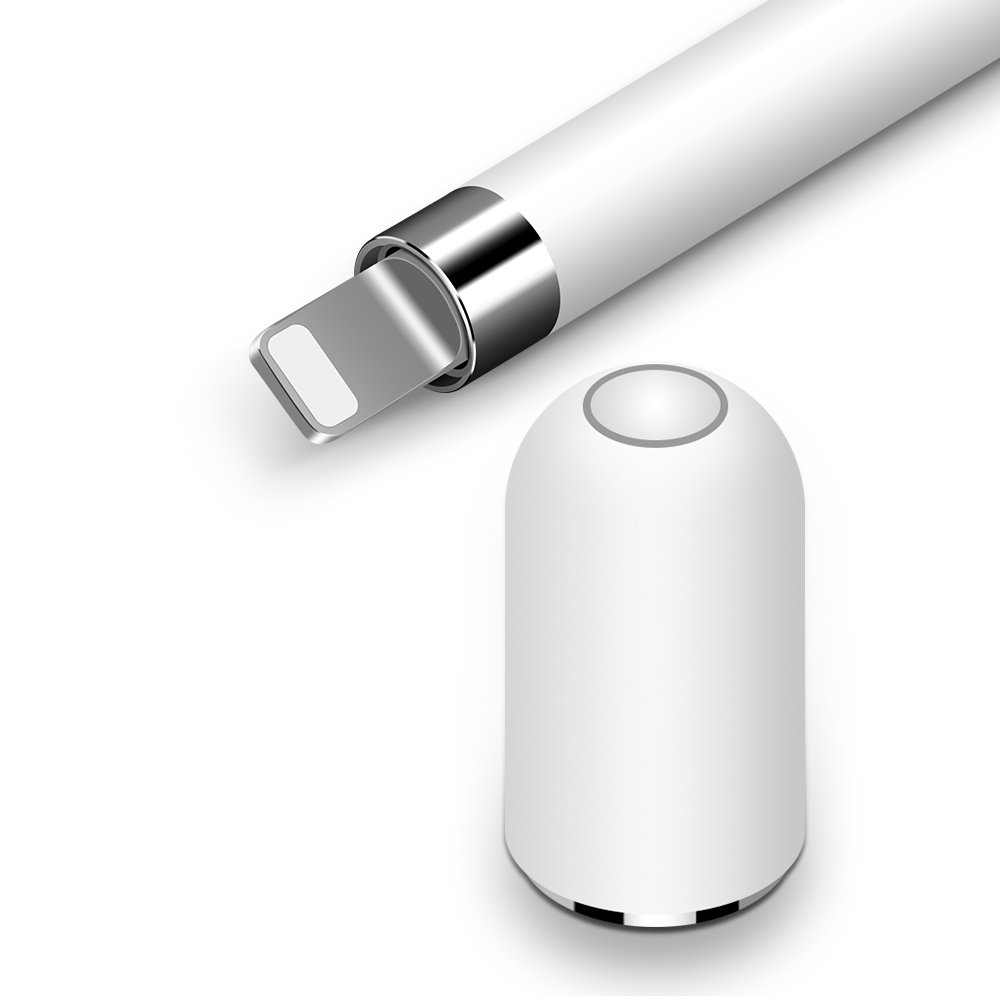 ChicRosa Replacement for Apple Pencil Cap iPencil Magnetic Cap for Apple Pen Stylus for iPad Pro 10.5" 12.9" 9.7" White (White)