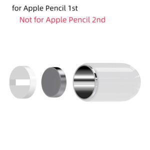 ChicRosa Replacement for Apple Pencil Cap iPencil Magnetic Cap for Apple Pen Stylus for iPad Pro 10.5" 12.9" 9.7" White (White)