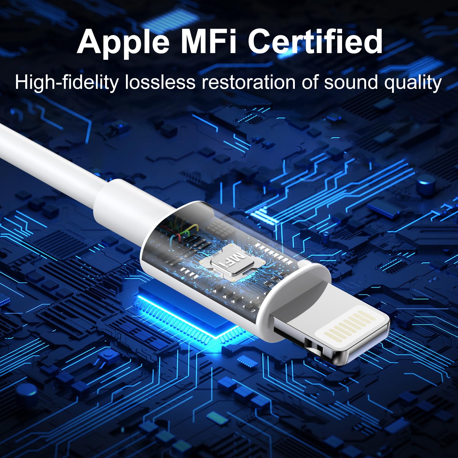 2 Pack-iPhone Earbuds/iPhone Headphones/Wired Earphones/Lightning Headsets【MFi Certified】(Built-in Microphone & Volume Control) Compatible with iPhone 14/13/12/11/XS/X/8/7 Support All iOS System