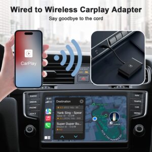 Wireless CarPlay - Wired CarPlay Convert Cars Wireless CarPlay，Wireless CarPlay Adapter，Apple CarPlay Wireless Adapter，Plug & Play Fast and Easy Use Fit for Cars from 2016 & iPhone iOS 10+