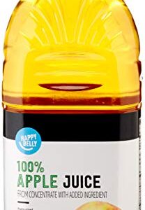 Amazon Brand - Happy Belly 100% Apple Juice, Bottle, 64 fl oz (Pack of 1)