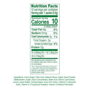 TRUE LEMON KIDS Crisp Apple (10 Packets) - Hydration, No Preservatives, No Artificial Flavors, No Sweeteners - Low Sugar Water Flavoring - Juice Powdered Drink Mix for Kids