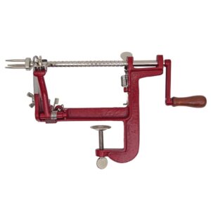 Johnny Apple Peeler, Heavy Duty Cast Iron Peeler with Stainless Steel Corer Slicer and Peeler Blades and a Strong Clamp Base, Apple Pie or Apple Crisp Maker