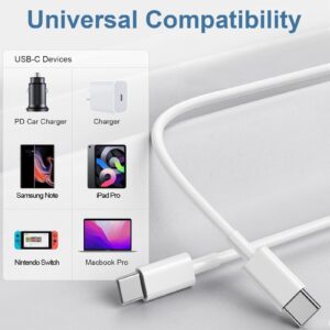 USB C to USB C Charging Cable 3ft 60W 3Pack, USB C Cable for Charging Apple, Type C to Type C Fast Charger Cord Compatible for iPhone 15/15 Pro/15 Pro Max/15 Plus,iPad Pro, Air5, MacBook Air (White)