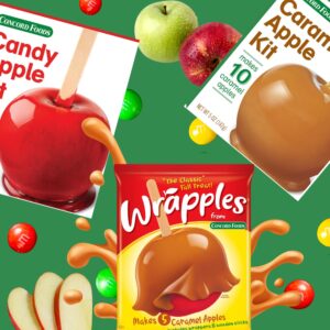 Concord Foods Caramel Apple Kit: Fall Favorite Treat - Indulge in Chewy Caramel Apples! Makes 10 Caramel Apples per Box, 5 oz (Pack of 2)