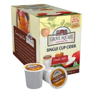 grove square cider pods, caramel apple, single serve (pack of 24) (packaging may vary)