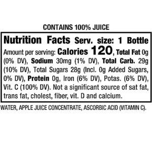 Mott's 100% Original Apple Juice, 8 Fl Oz Bottles, 24 Count (4 Packs Of 6), 2 Servings Of Fruit, 100% Fruit Juice, Gluten-free, Caffeine-free, Kosher, Contains No Artificial Colors Or Sweeteners