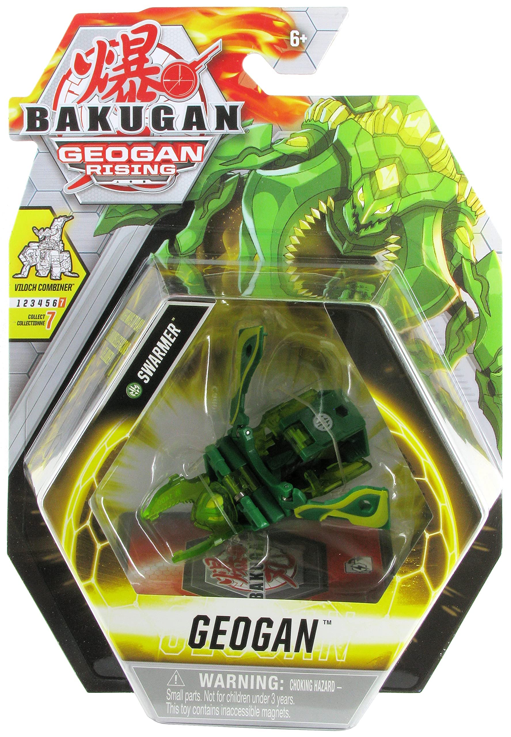 Bakugan Geogan Rising 2021 Ventus Swarmer Geogan (Viloch Combiner Part 7 of 7) Collectible Action Figure and Trading Cards