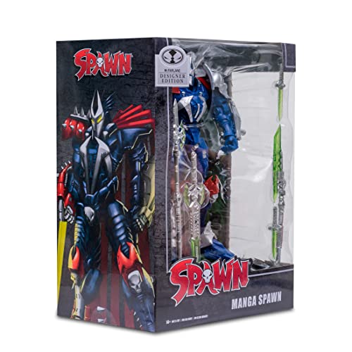 McFarlane Toys, Spawn Comic Designer Edition Manga Spawn Mega Figure with 22 Moving Parts, Collectible Figure with Accessories and Collectors Stand Base – Ages 12+