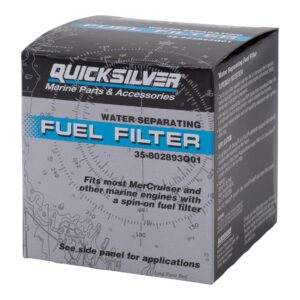 Quicksilver 802893Q01 Water Separating Fuel Filter for Mercury and Mariner Outboards and MerCruiser Stern Drive and Inboard Engines