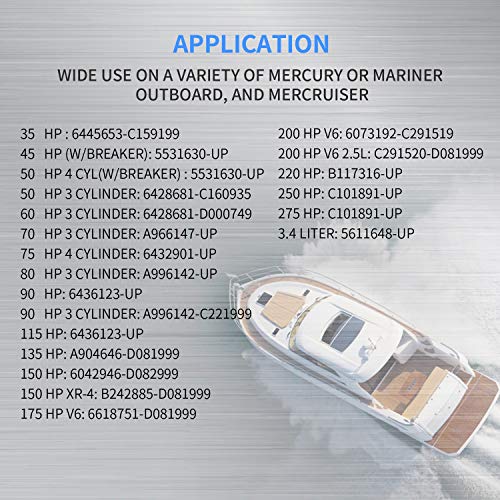 MaySpare 12V Power Trim Solenoid Switch for Mercury Mariner Outboard Motors 35-275 HP 89-846070 89-94318 MerCruiser 89-96158T