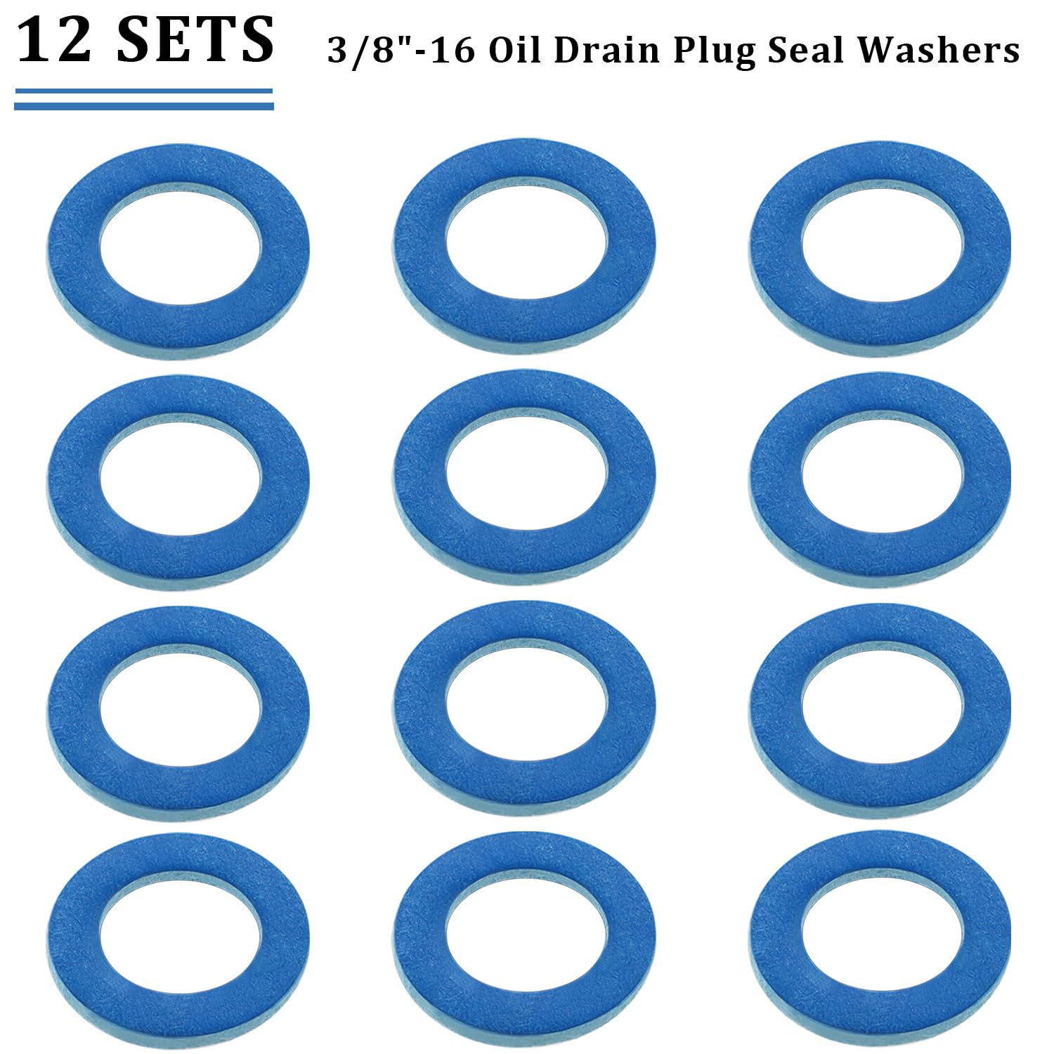 RadishGirls 12PCS Lower Unit Drain Plug Gasket, 3/8-16 Oil Drain Plug Crush Washers for Most Mercury/Mariner Outboards and Mercruiser 12-19183-3 12-19183Q02 12-19183K02 18-2244