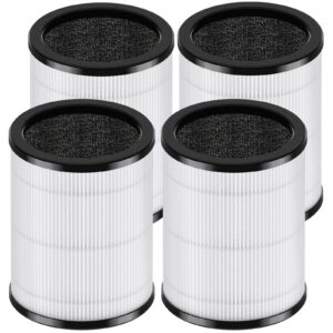 [4-Pack] SAKEGDY KJ80 Replacement Filter - Compatible with Druiap KJ80 Air Clean Purifier - 3-IN-1 Filtration System with H13 True HEPA - Part# AF3080 - [Not Compatible with KJ150 Model Purifier]