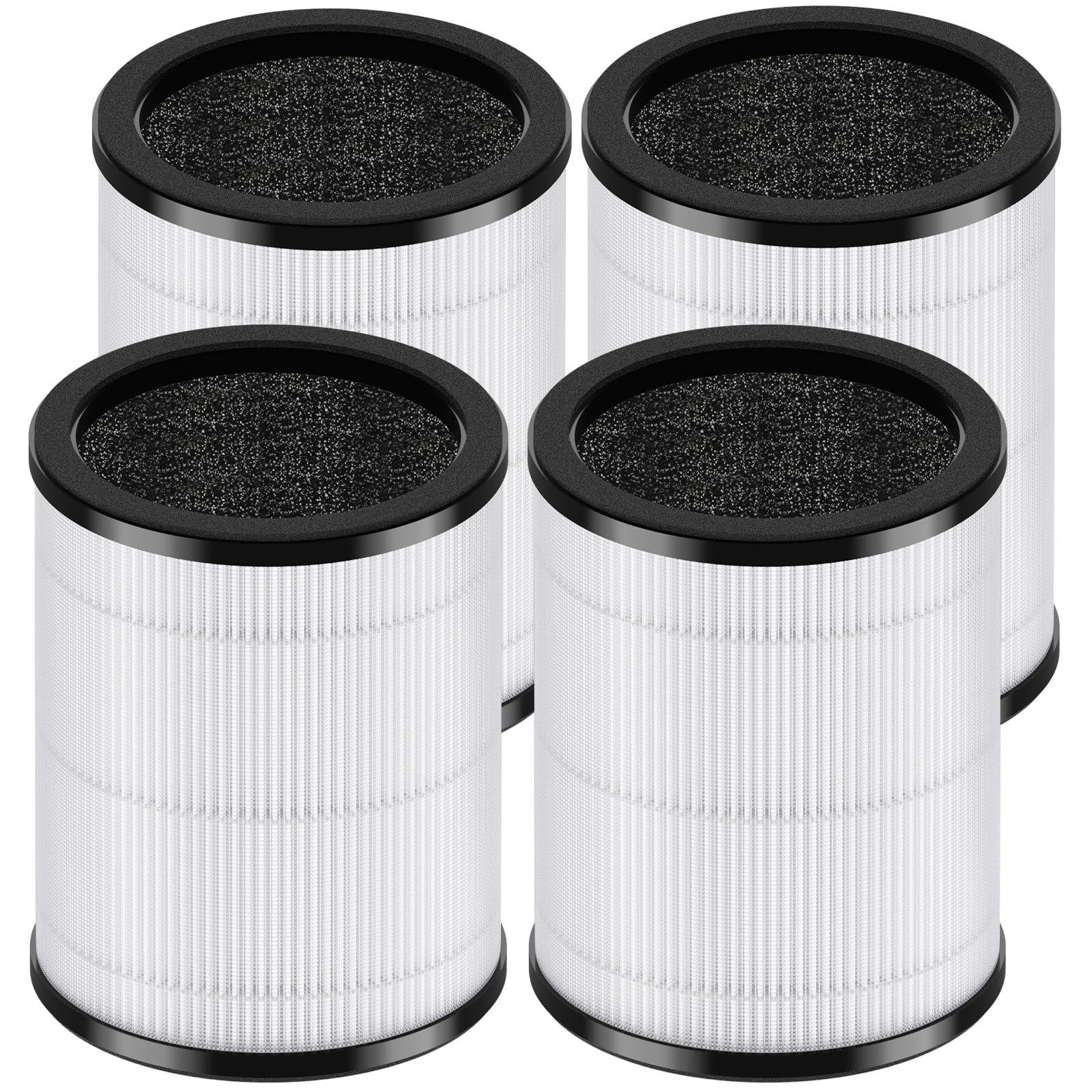 [4-Pack] SAKEGDY KJ80 Replacement Filter - Compatible with Druiap KJ80 Air Clean Purifier - 3-IN-1 Filtration System with H13 True HEPA - Part# AF3080 - [Not Compatible with KJ150 Model Purifier]