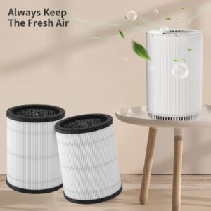 GoKBNY KJ80 True HEPA Replacement Filter Compatible with Druiap KJ80 Purifier, Compared to part# AF3080, 3-in-1 H13 True HEPA Filters（4-Pack）