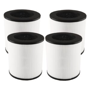 4 Pack KJ80 Replacement Filter Compatible with Druiap KJ80 Air Purifier, Upgraded 3-in-1 H13 Ture HEPA High-Efficiency Filter