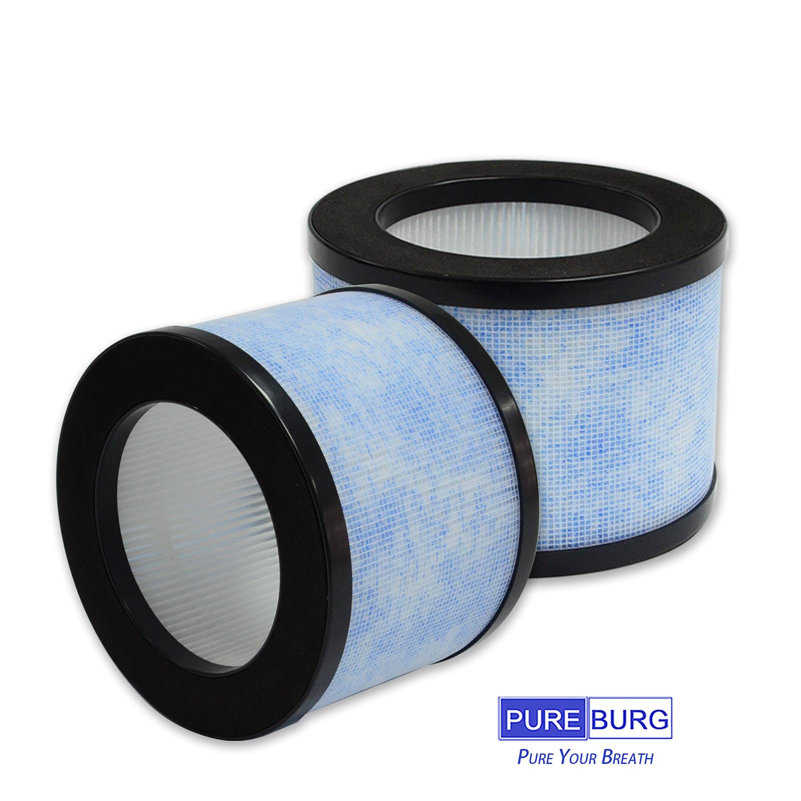 PUREBURG TZ-K1 True HEPA Replacement Filter Compatible with ToLife TZ-K1,Intelabe EP1080, AROEVE MK01 MK06,Kloudi DH-JH01, POMORON MJ001H & FreAire HAP601 Air Purifiers,2-Pack