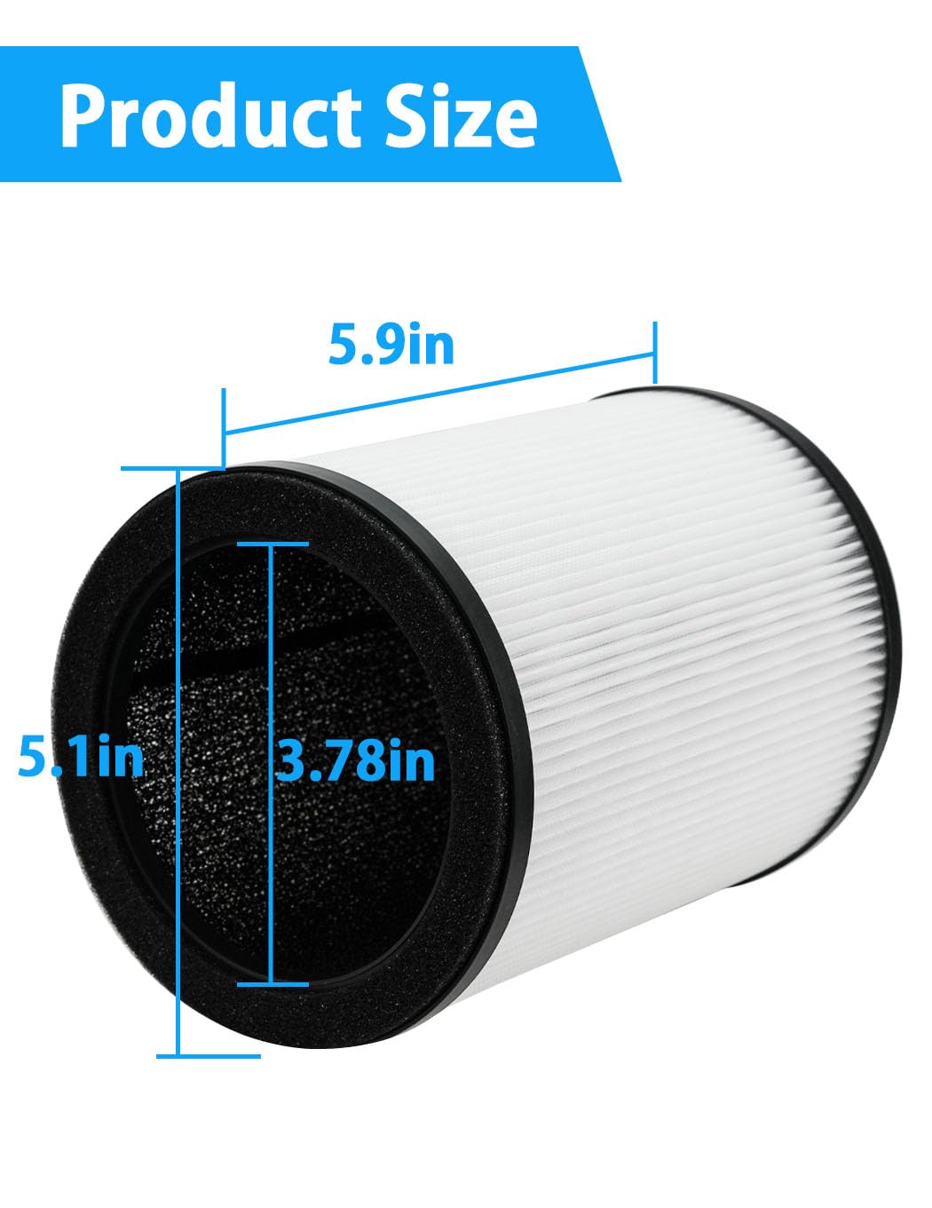 BBT BAMBOOST KJ80 Replacement Filter Compatible with Druiap KJ80 Air Purifier, 3-in-1 True HEPA and High-Efficiency Activated Carbon Filter, Compare to Part #AF3080, 2 Pack